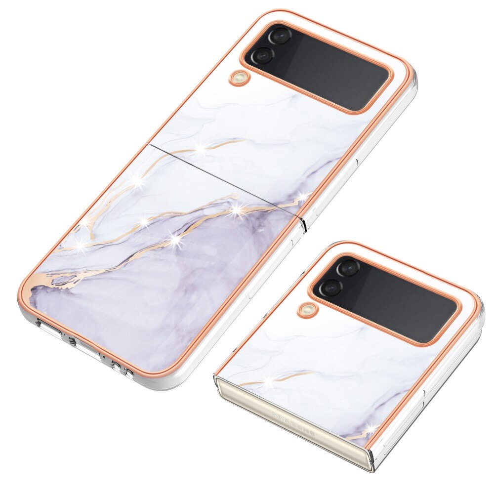 TPU suojakuori Samsung Galaxy Z Flip 4 valkoista marmoria