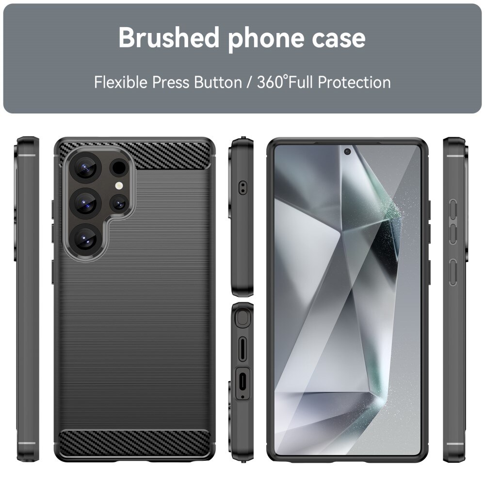 Samsung Galaxy S25 Ultra Kuori TPU Brushed Musta