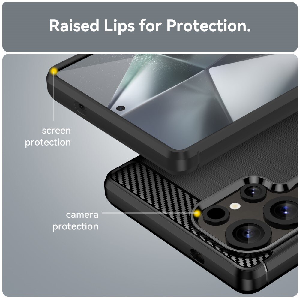 Samsung Galaxy S25 Ultra Kuori TPU Brushed Musta