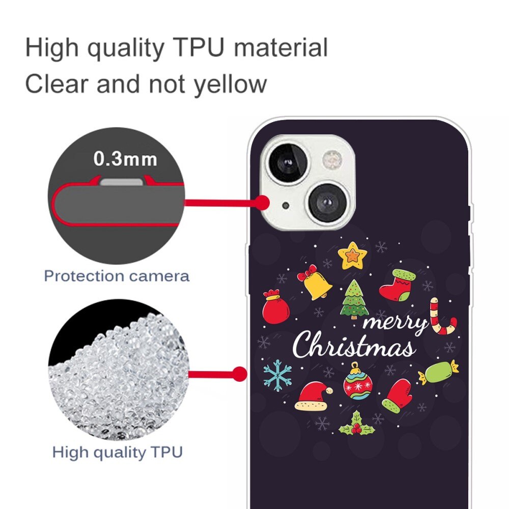 TPU suojakuori Joulukuviolla iPhone 14 - Merry Christmas