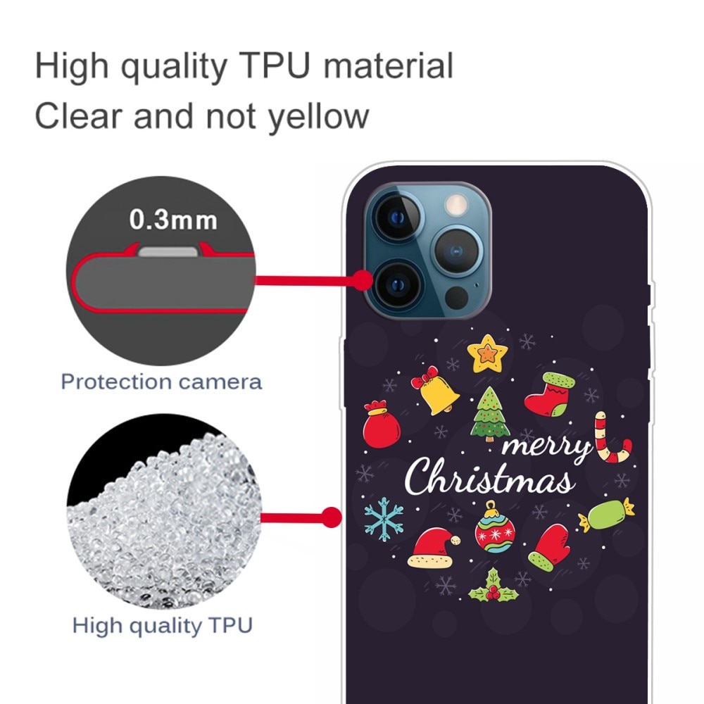 TPU suojakuori Joulukuviolla iPhone 14 Pro - Merry Christmas