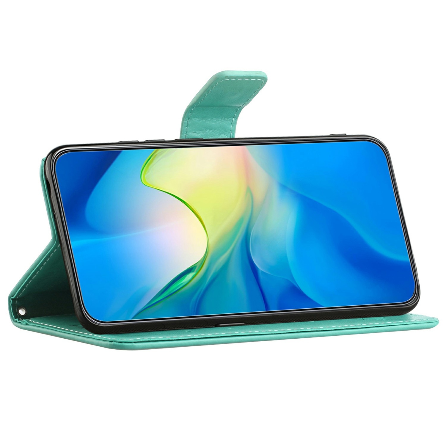 Nahkakotelo Perhonen Samsung Galaxy A17 Vihreä