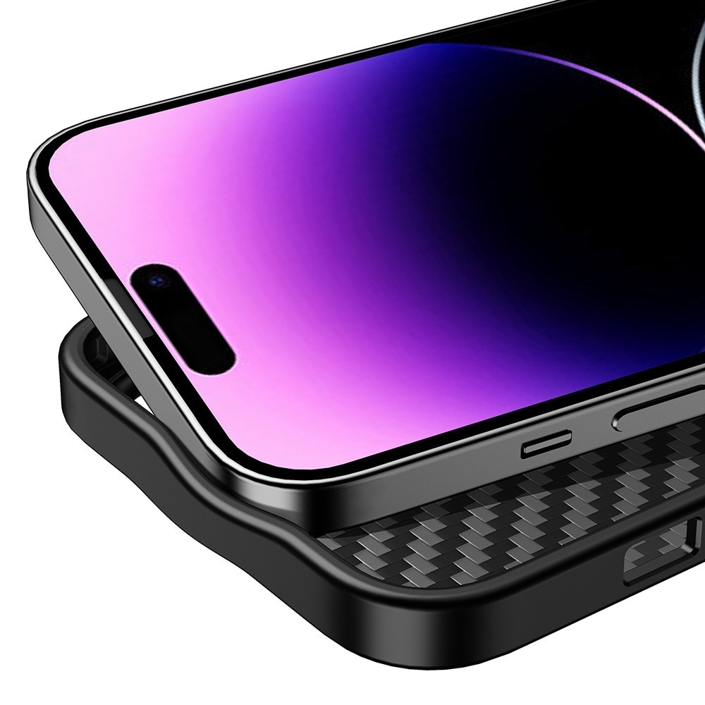 Hybridikuori Kevlar MagSafe iPhone 14 Pro hiilikuitu