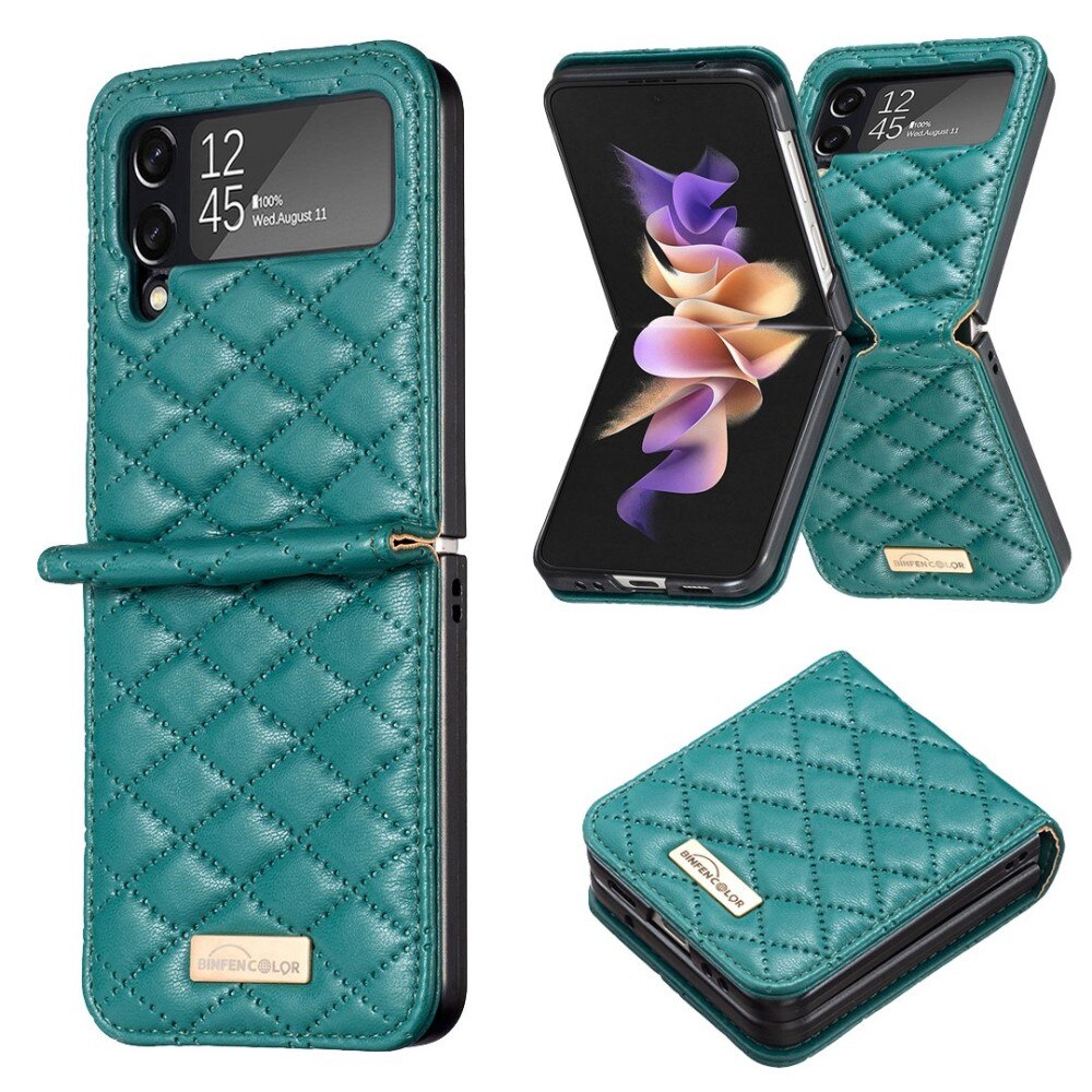 Kotelo Samsung Galaxy Z Flip 3 Quilted vihreä