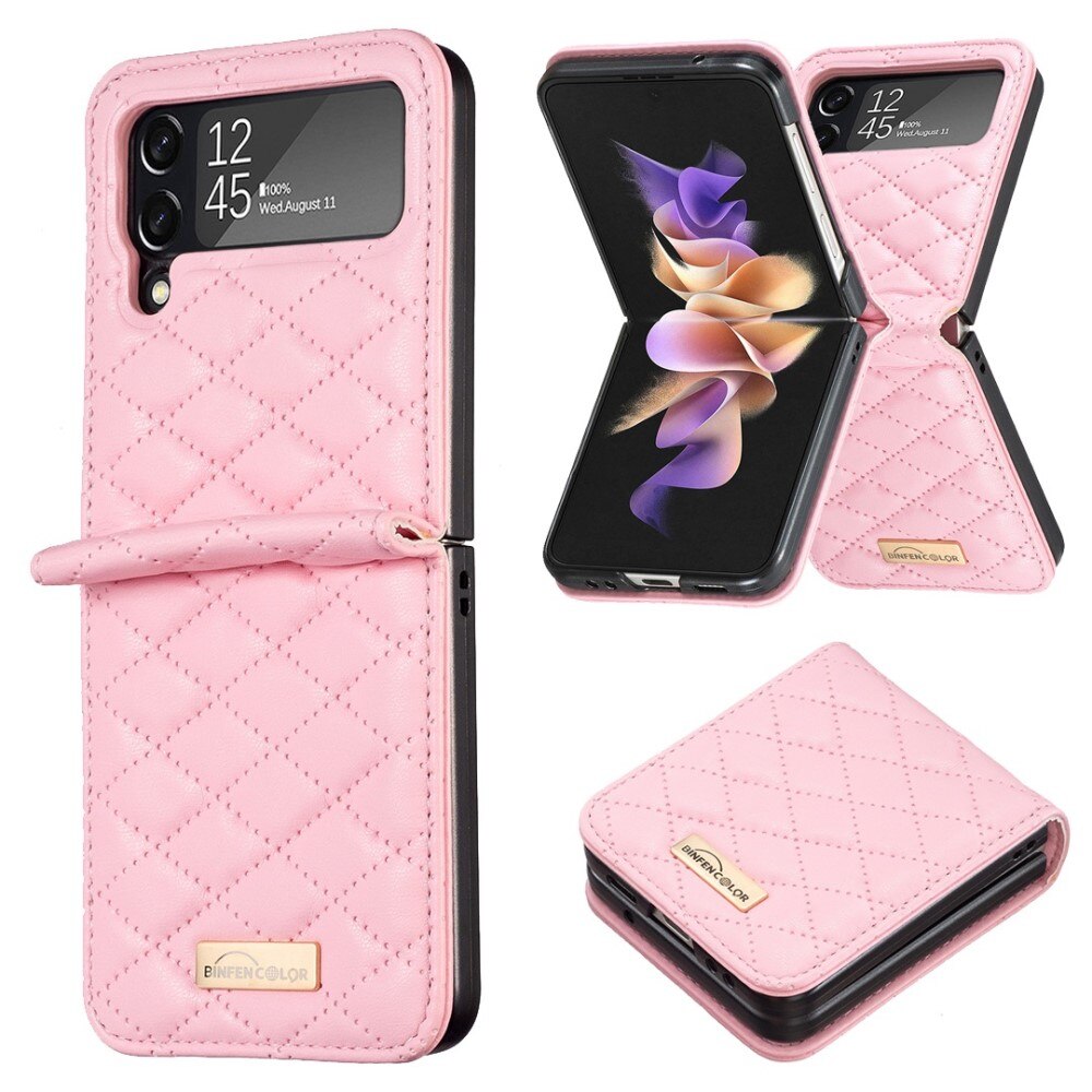 Kotelo Samsung Galaxy Z Flip 3 Quilted vaaleanpunainen