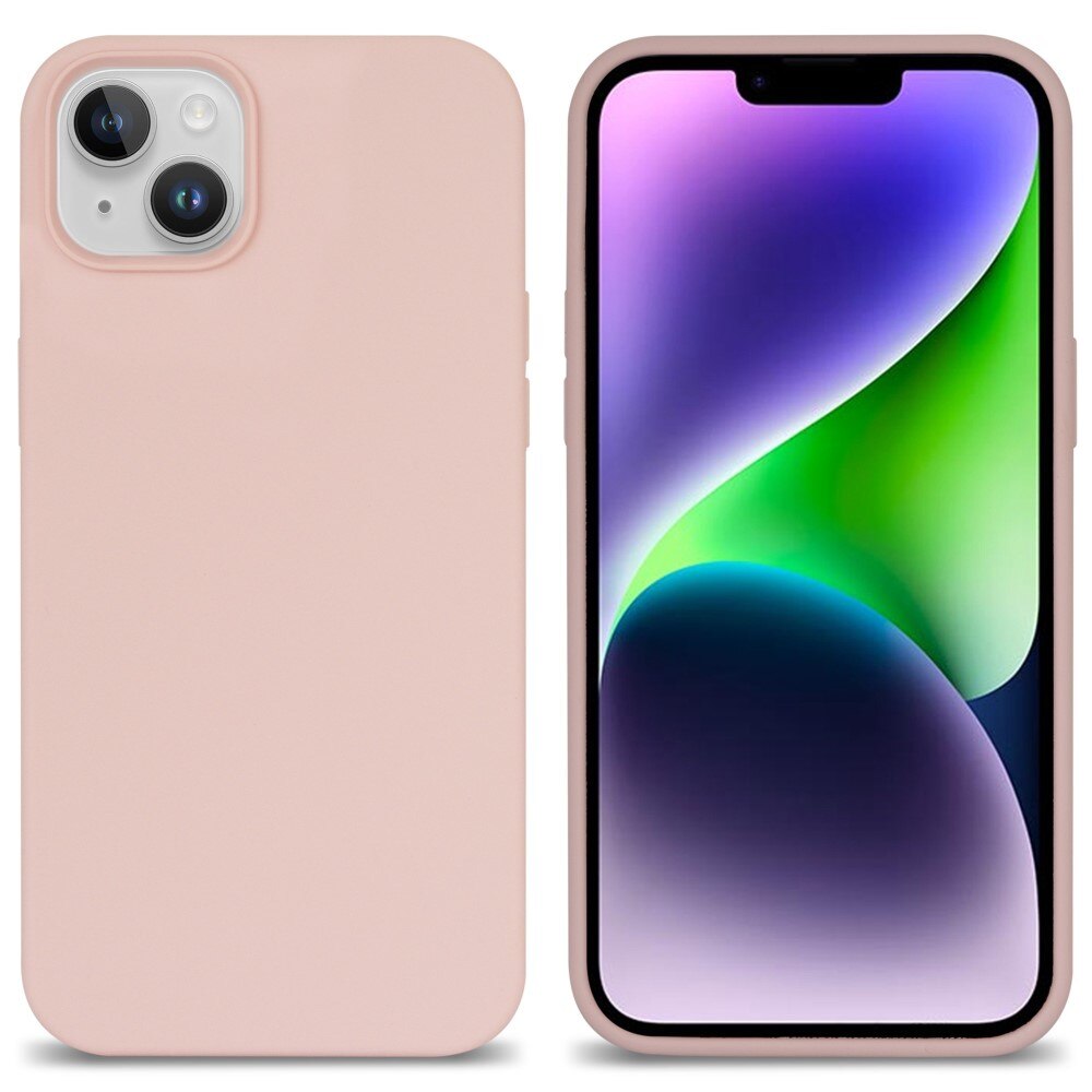 Silikonikuori iPhone 14 vaaleanpunainen