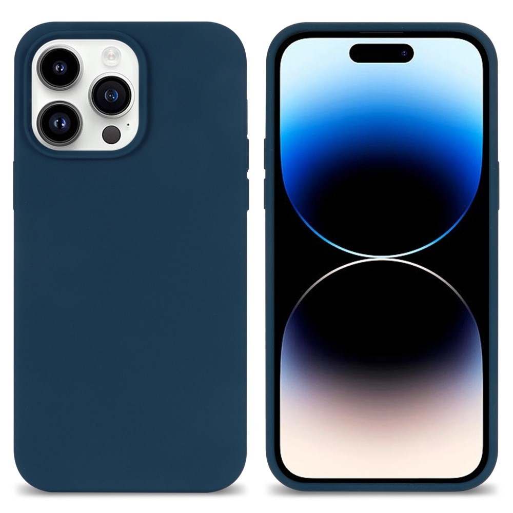Silikonikuori iPhone 14 Pro sininen
