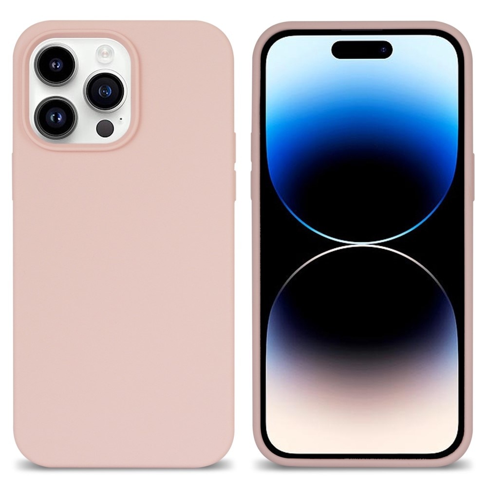 Silikonikuori iPhone 14 Pro vaaleanpunainen