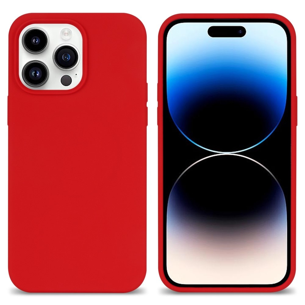 Silikonikuori iPhone 14 Pro Max punainen