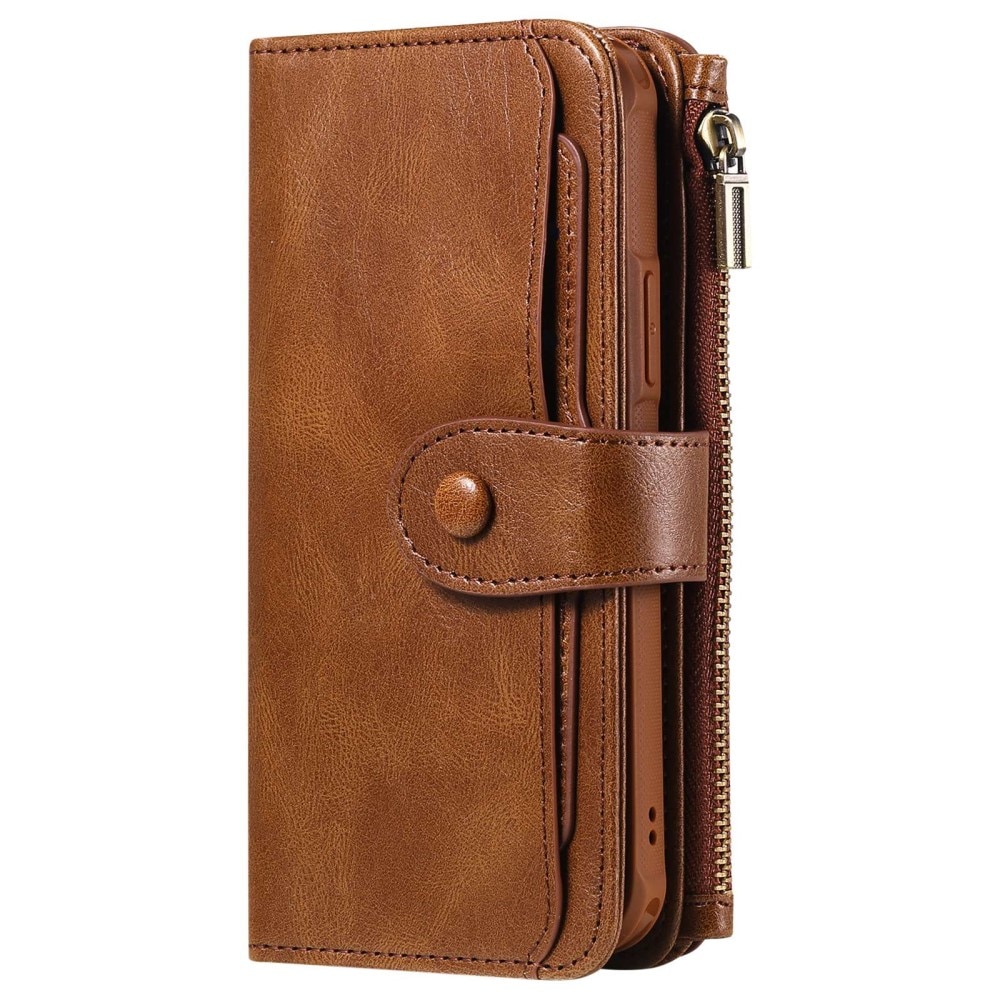 Magnet Leather Multi-Wallet iPhone 14 Pro ruskea