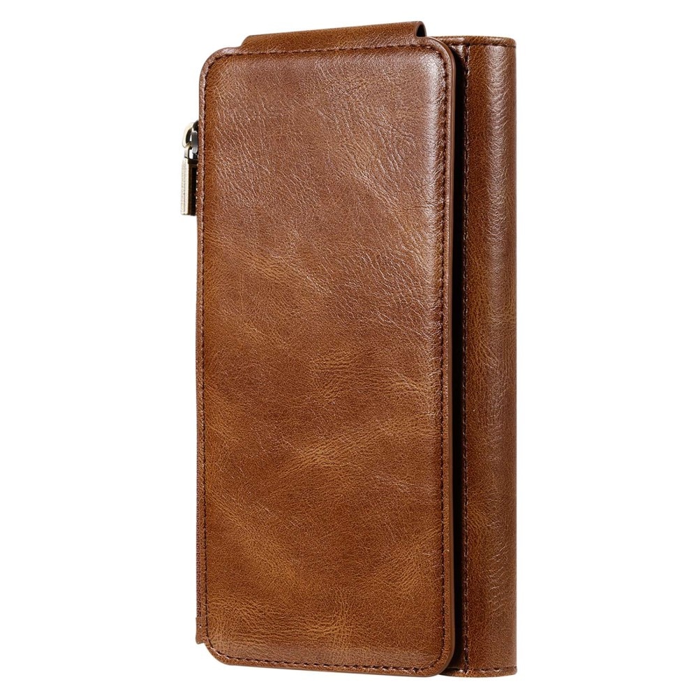 Magnet Leather Multi-Wallet iPhone 14 Pro ruskea