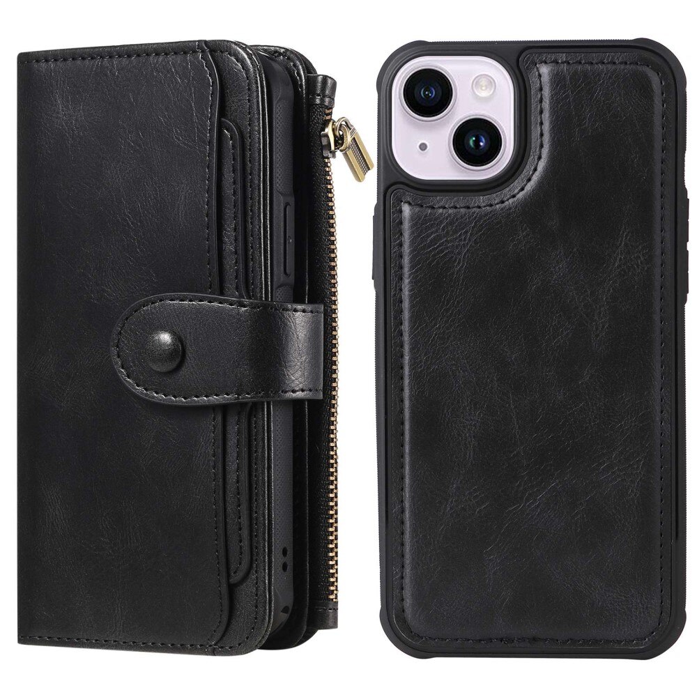 Magnet Leather Multi-Wallet iPhone 14 musta