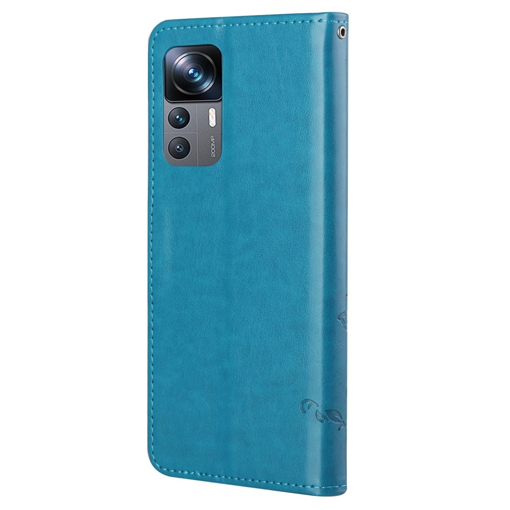 Nahkakotelo Perhonen Xiaomi 12T/12T Pro sininen