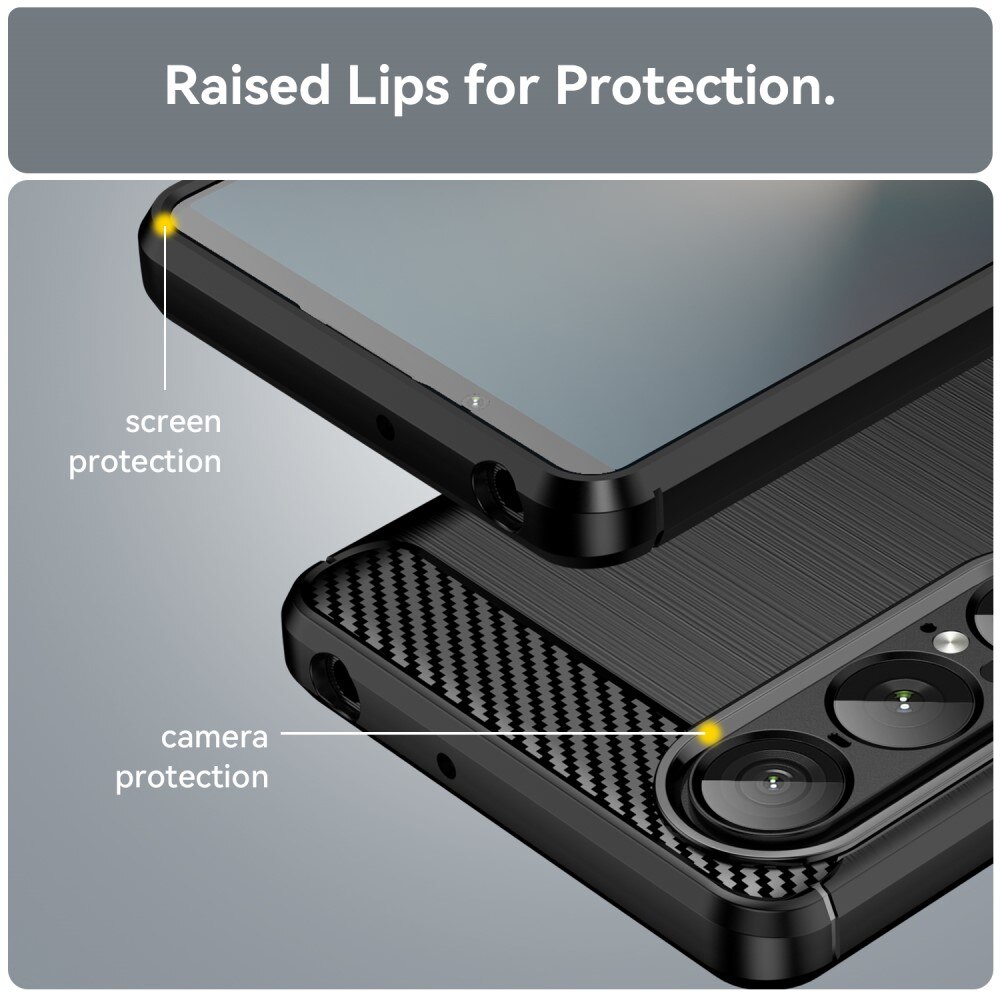 Sony Xperia 1 VII Kuori TPU Brushed Musta