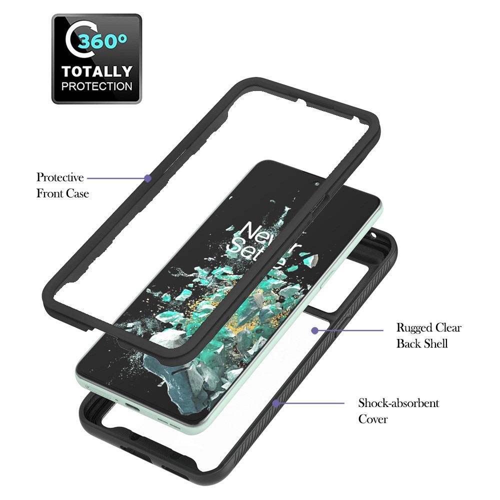 Full Cover Kuori rengaspidikkeellä OnePlus 10T musta