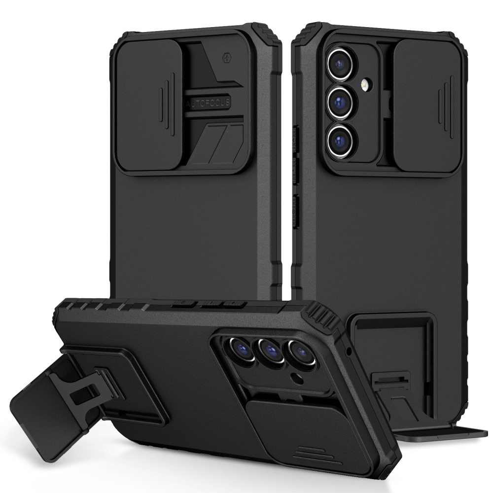Samsung Galaxy A56 Kickstand Kotelo Kamerasuojalla Musta