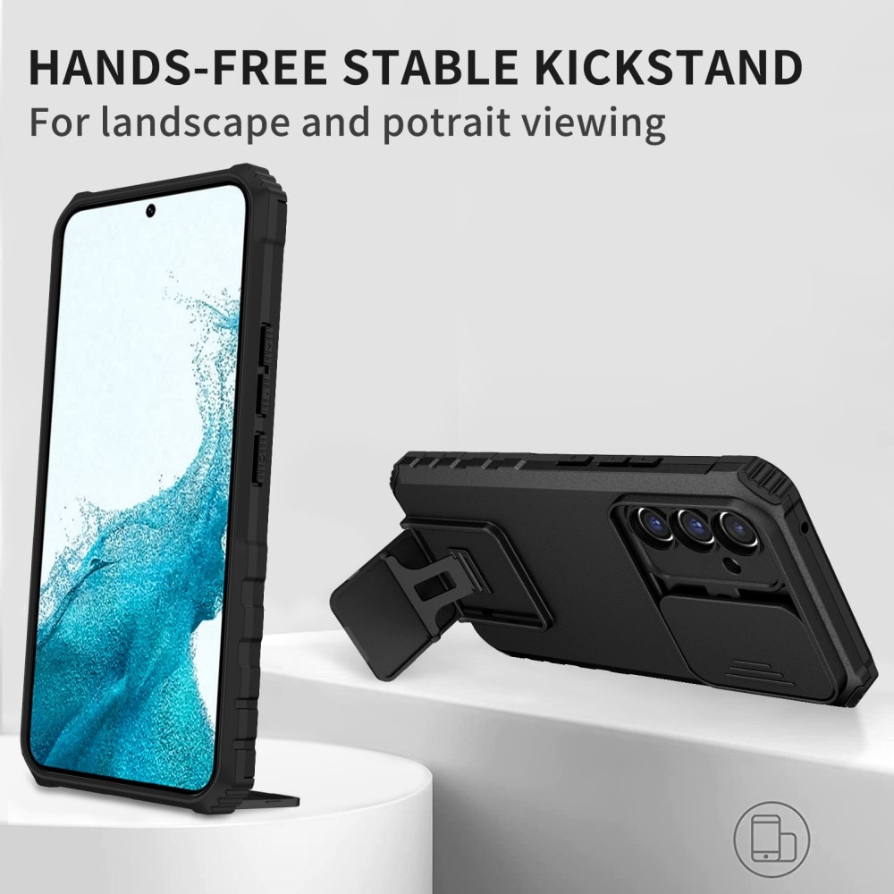 Samsung Galaxy A56 Kickstand Kotelo Kamerasuojalla Musta