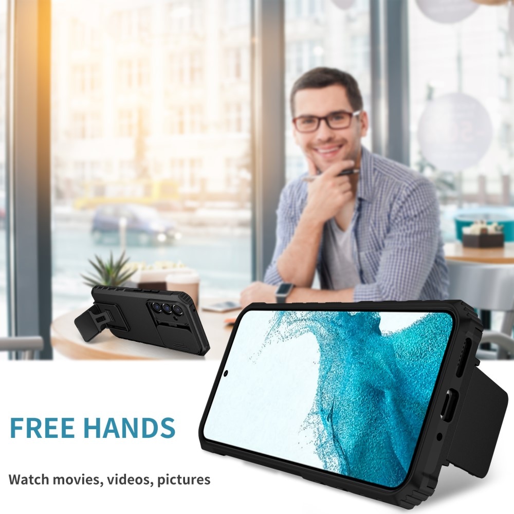 Samsung Galaxy A56 Kickstand Kotelo Kamerasuojalla Musta