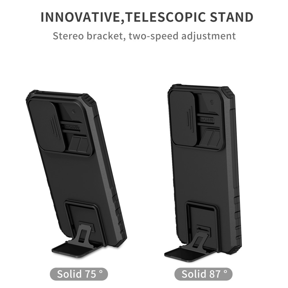 Samsung Galaxy A56 Kickstand Kotelo Kamerasuojalla Musta