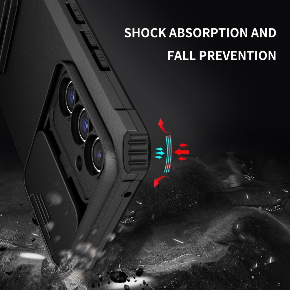 Samsung Galaxy A56 Kickstand Kotelo Kamerasuojalla Musta