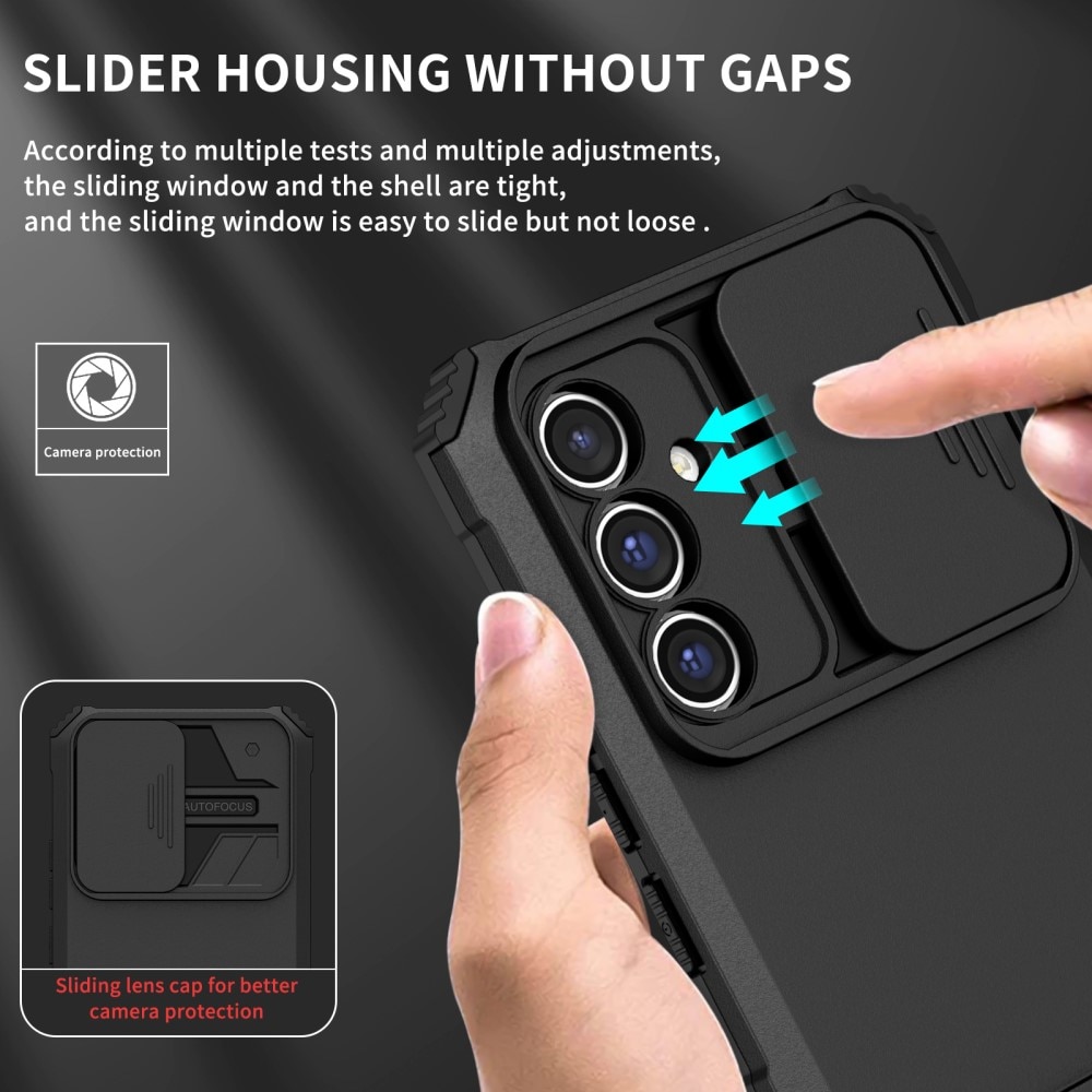 Samsung Galaxy A56 Kickstand Kotelo Kamerasuojalla Musta