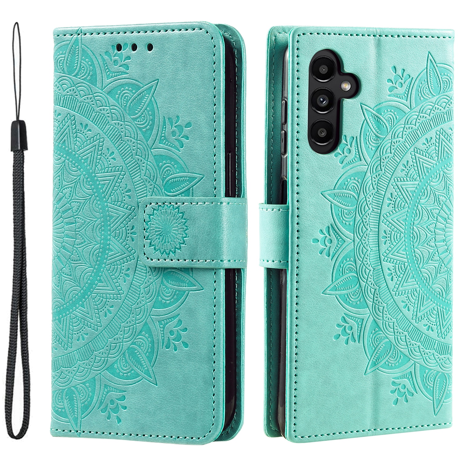 Nahkakotelo Mandala Samsung Galaxy A17 Vihreä