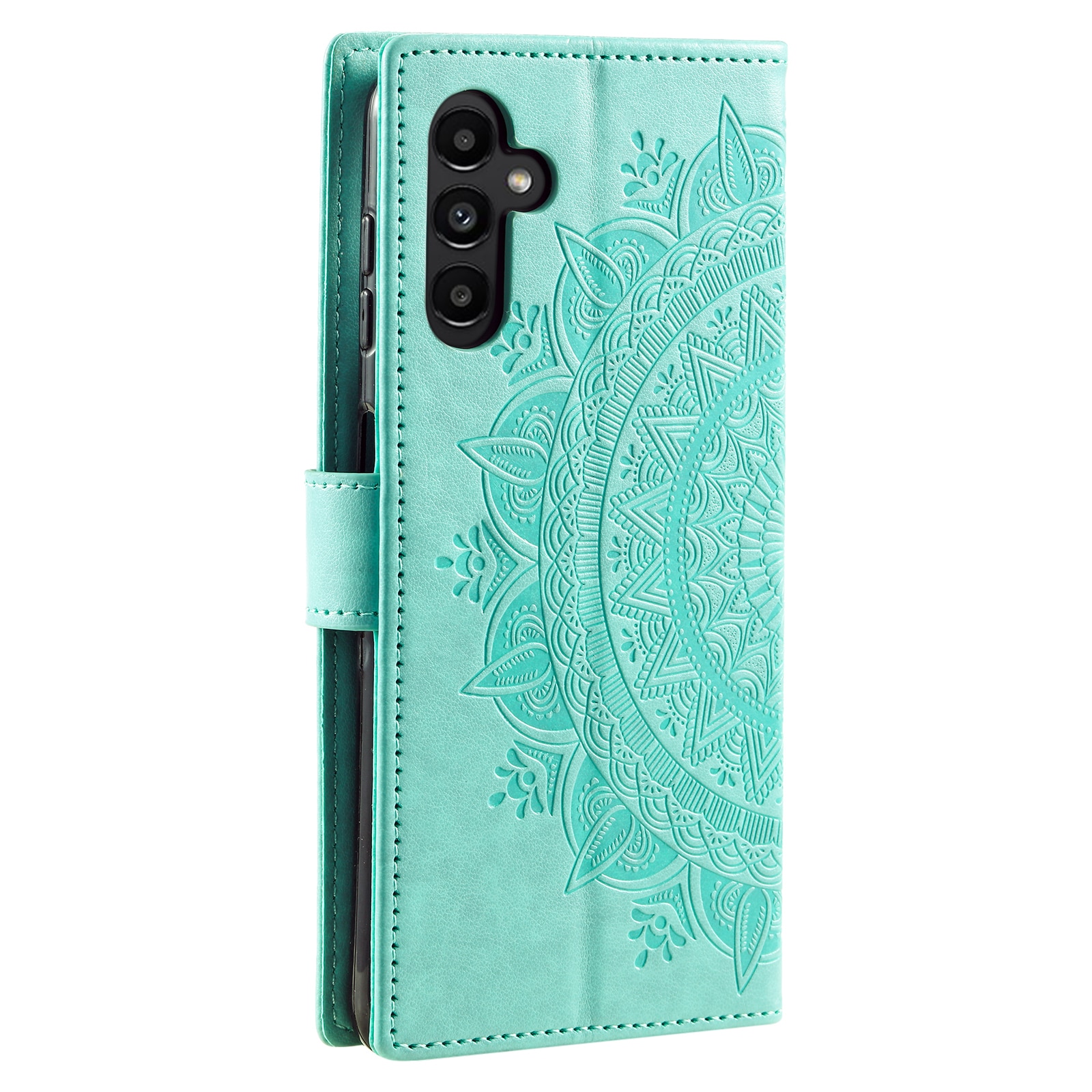 Nahkakotelo Mandala Samsung Galaxy A17 Vihreä