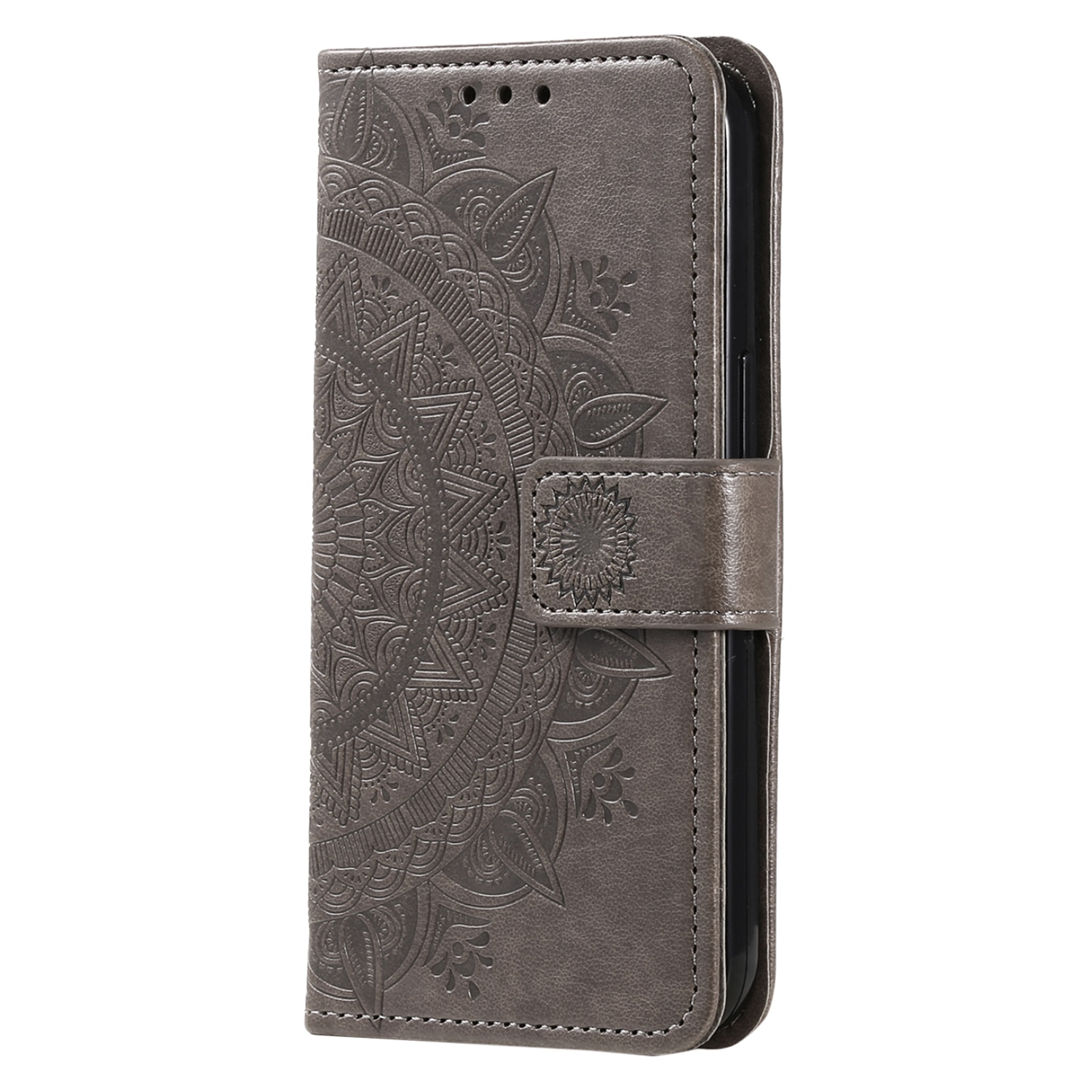 Nahkakotelo Mandala Samsung Galaxy A17 Harmaa