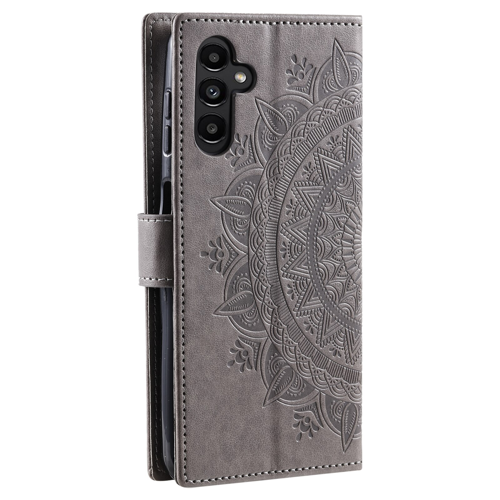 Nahkakotelo Mandala Samsung Galaxy A17 Harmaa