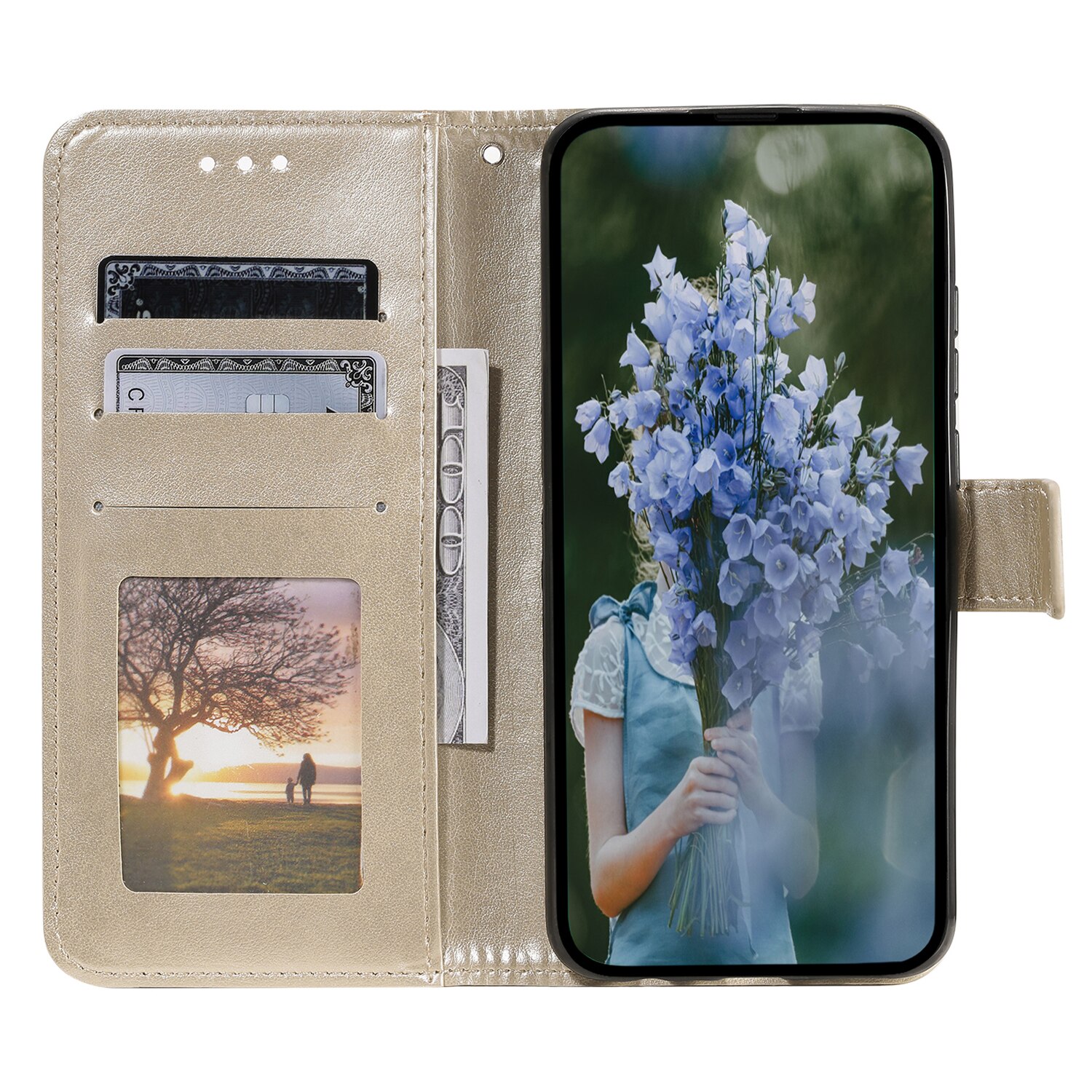 Nahkakotelo Mandala Samsung Galaxy A17 Kulta