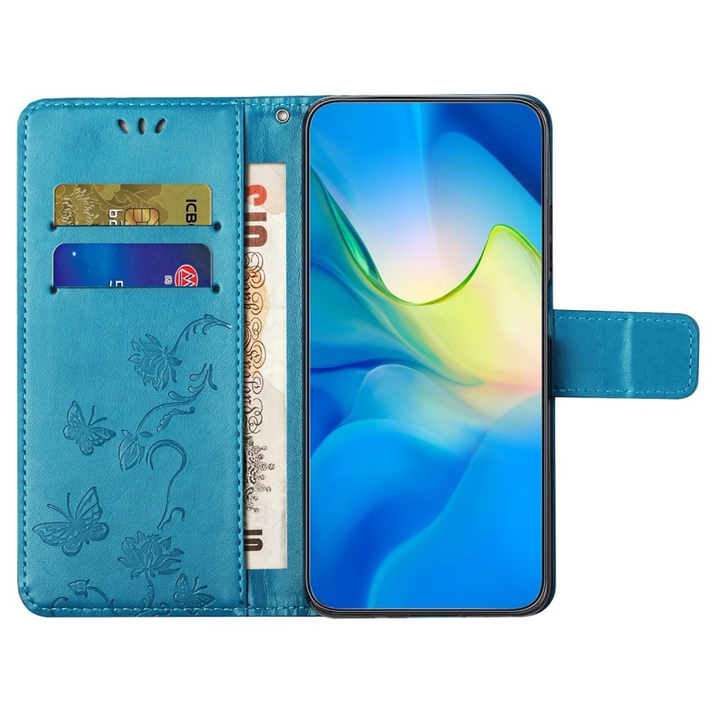 Nahkakotelo Perhonen Samsung Galaxy A14 sininen