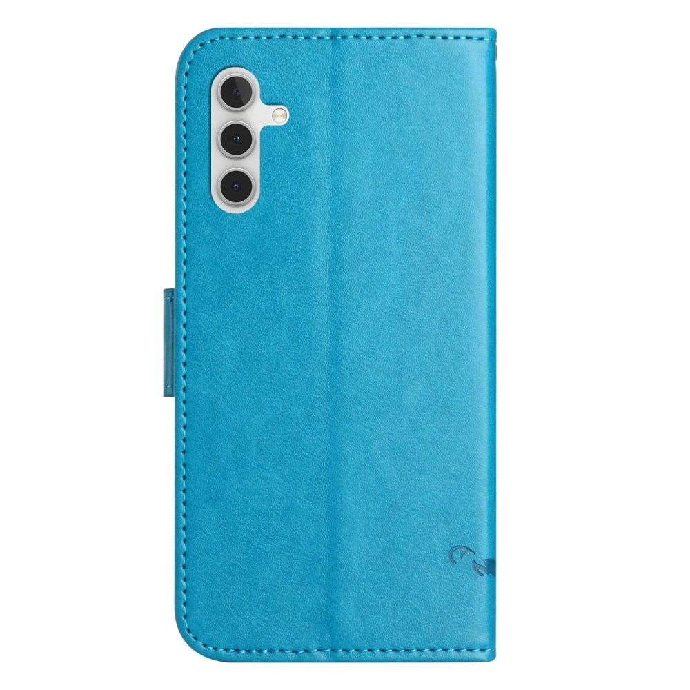 Nahkakotelo Perhonen Samsung Galaxy A14 sininen