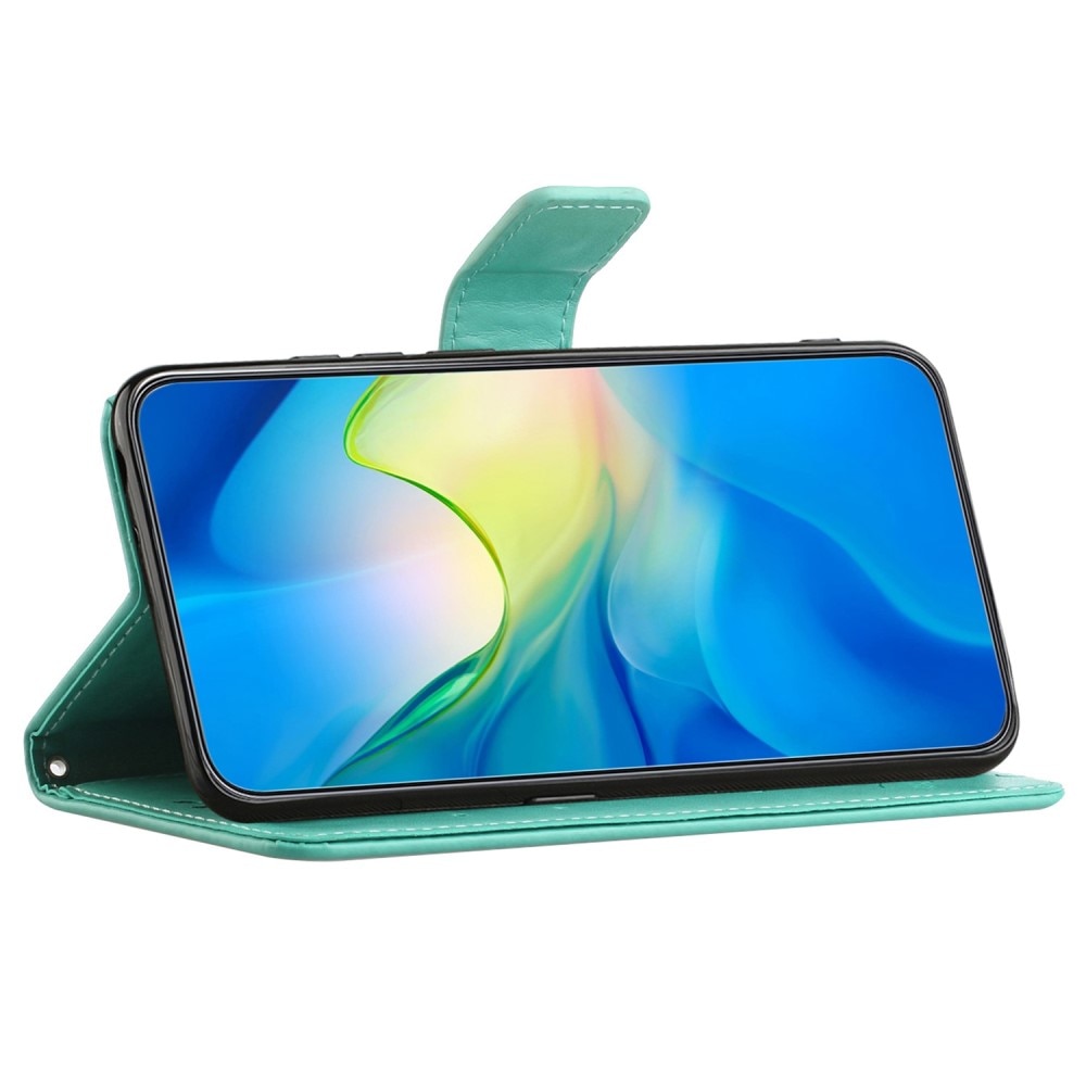 Nahkakotelo Perhonen Samsung Galaxy A14 vihreä