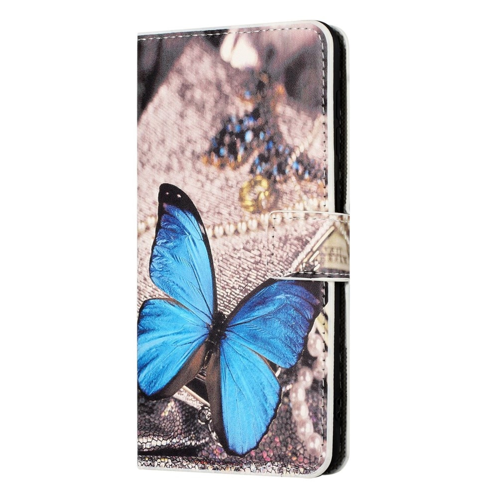 Samsung Galaxy A14 Lompakkokotelo sininen perhonen