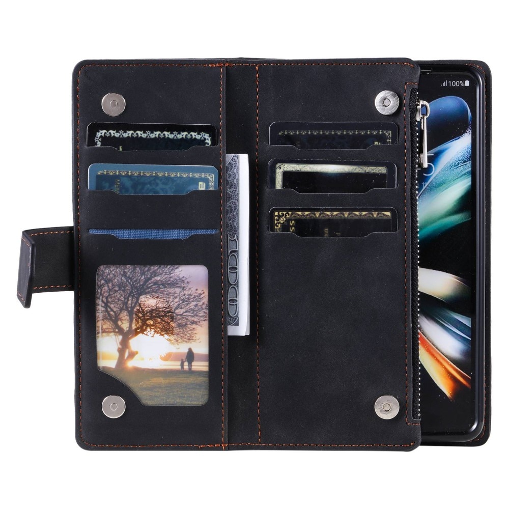 Lompakkolaukku Samsung Galaxy Z Fold 4 Quilted Musta