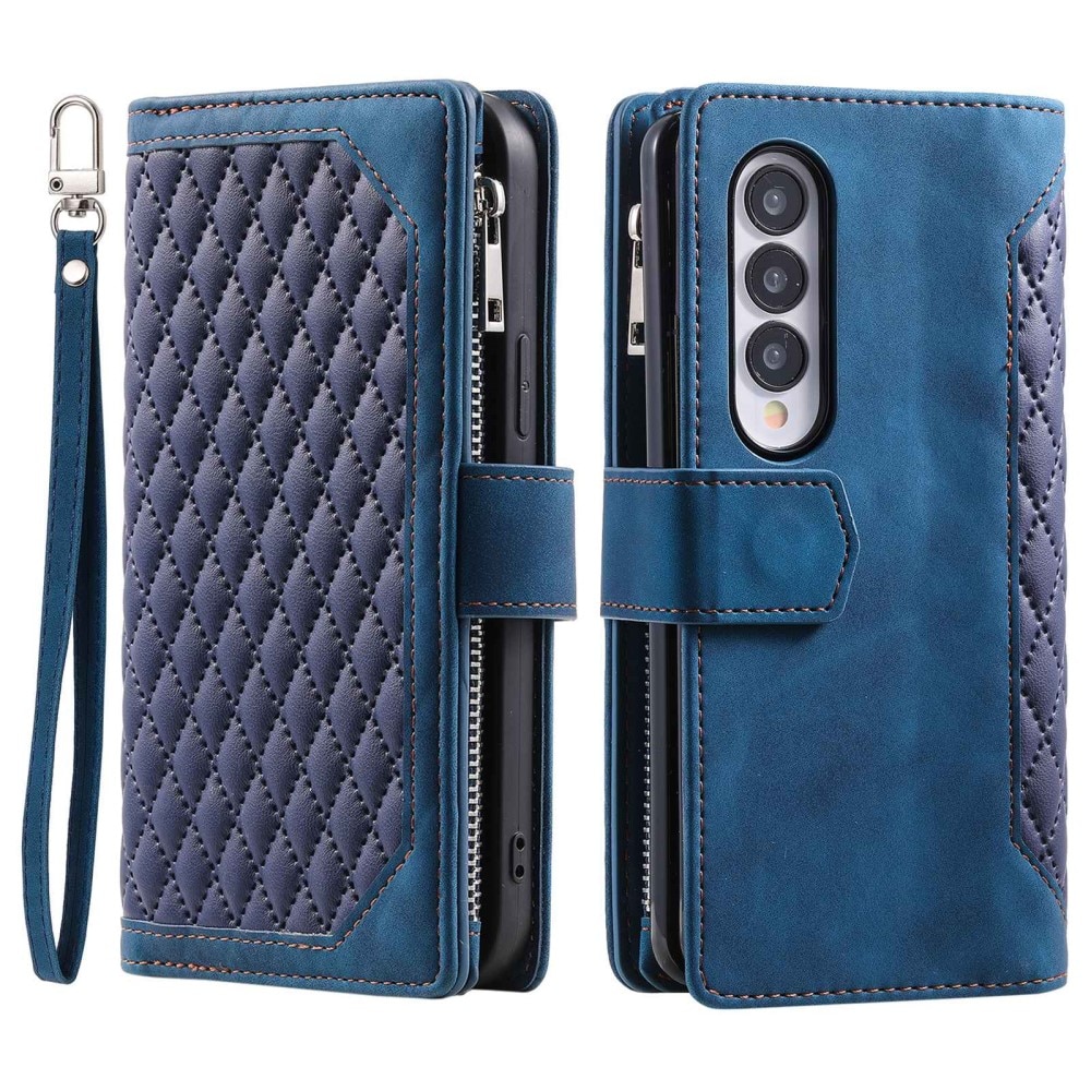 Lompakkolaukku Samsung Galaxy Z Fold 4 Quilted sininen