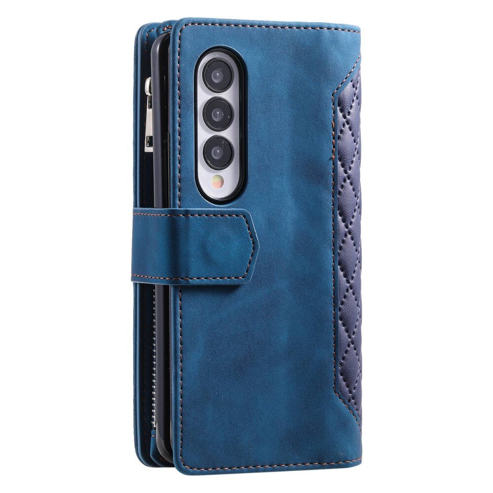 Lompakkolaukku Samsung Galaxy Z Fold 4 Quilted Sininen