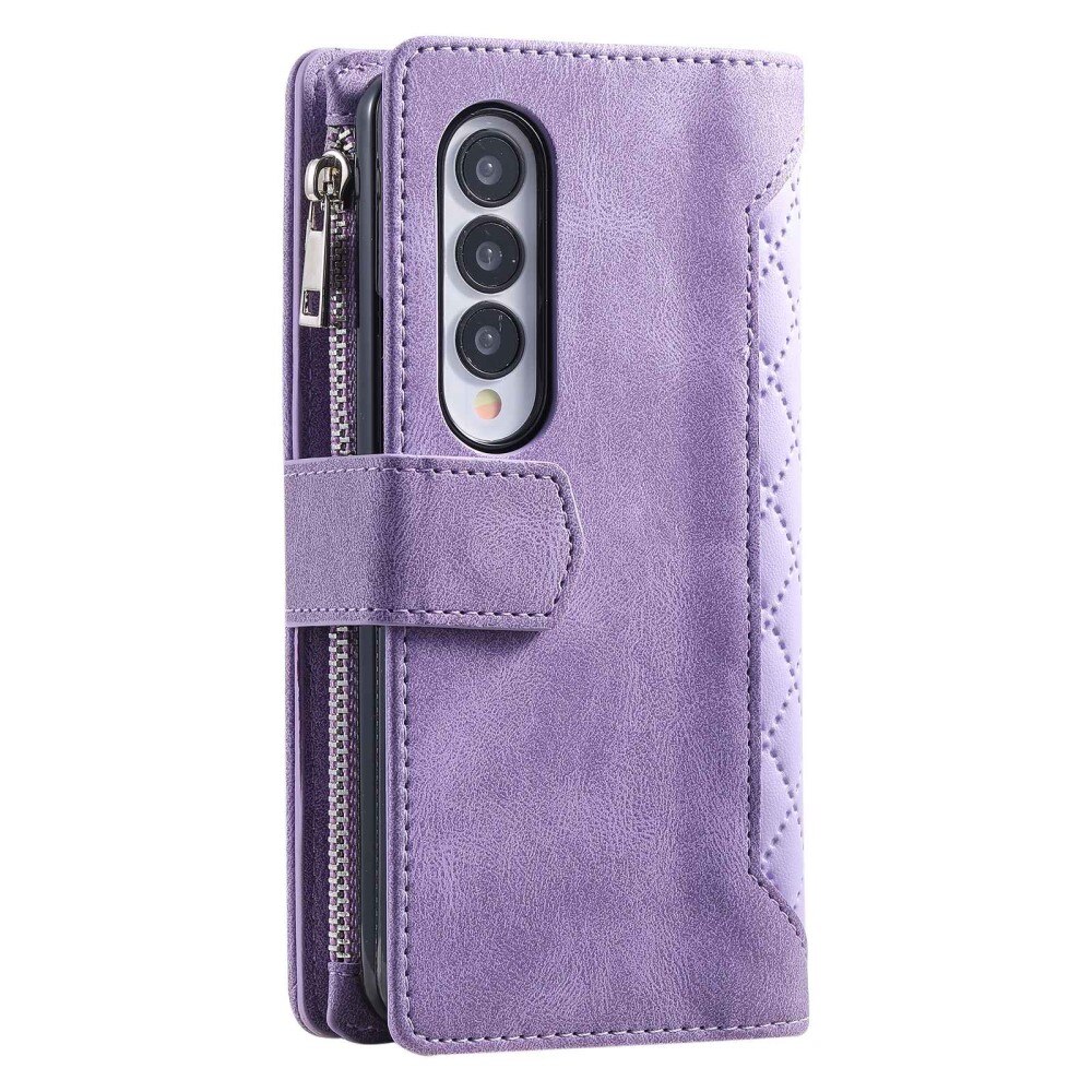 Lompakkolaukku Samsung Galaxy Z Fold 4 Quilted Liila