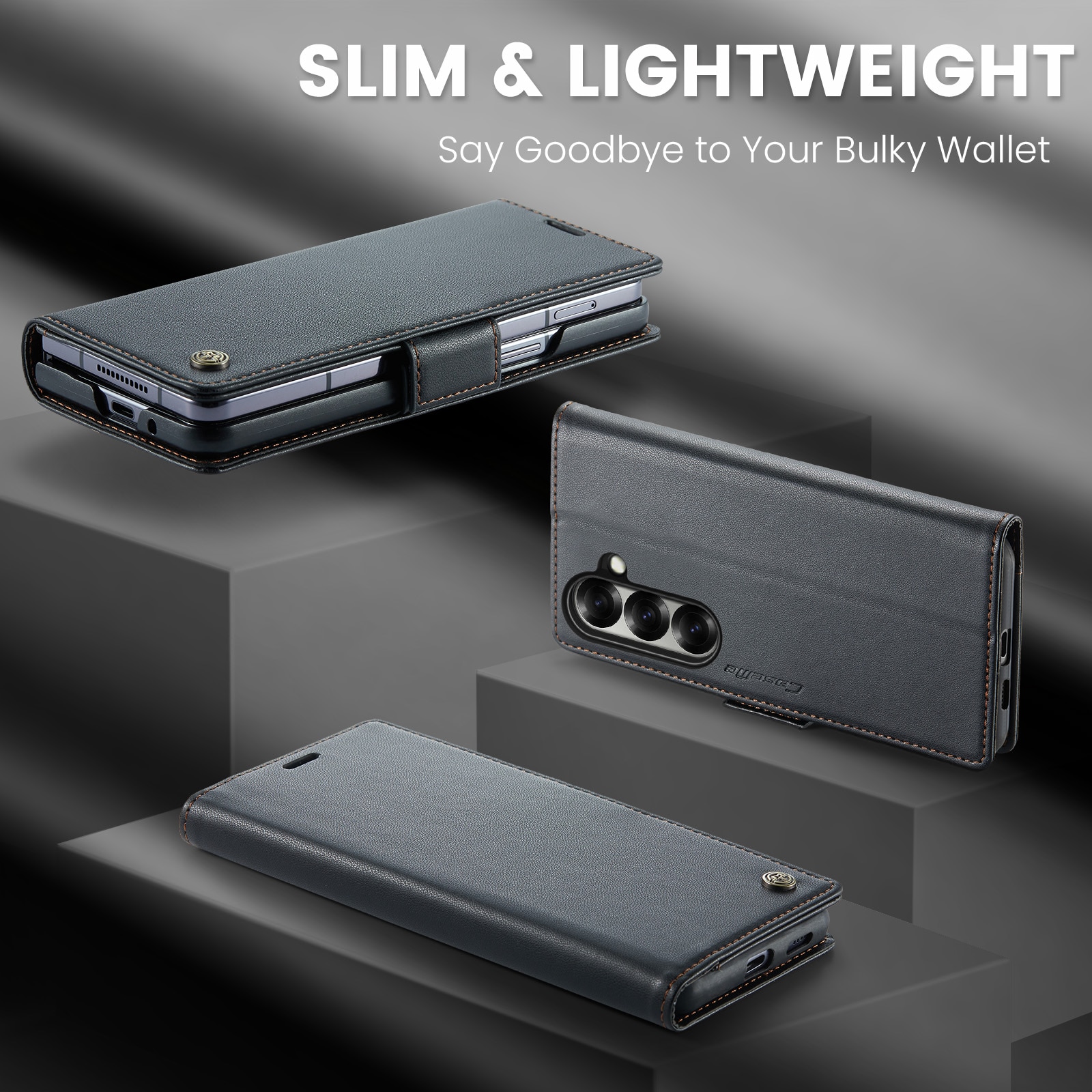 RFID-blocking Slim Lompakkokotelo Samsung Galaxy Z Fold 7 musta