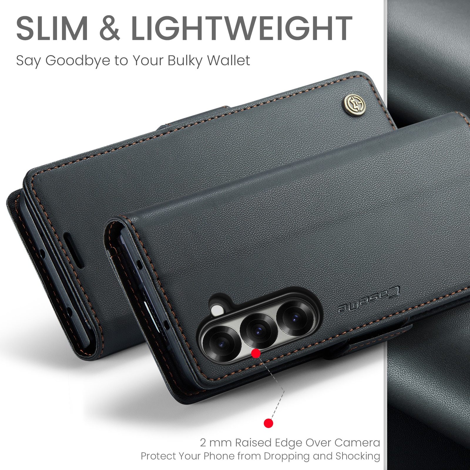 RFID-blocking Slim Lompakkokotelo Samsung Galaxy Z Fold 7 musta