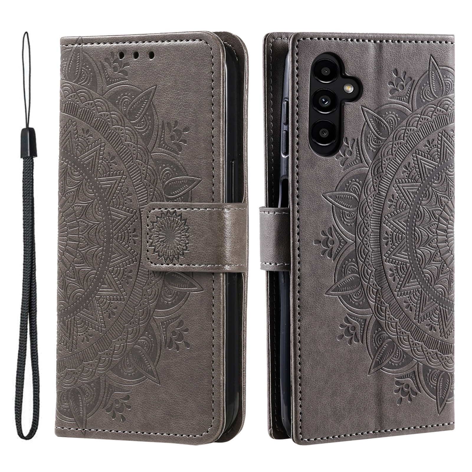 Nahkakotelo Mandala Samsung Galaxy S25 FE Harmaa