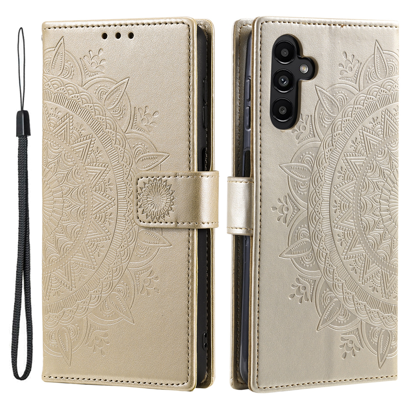 Nahkakotelo Mandala Samsung Galaxy S25 FE Kulta