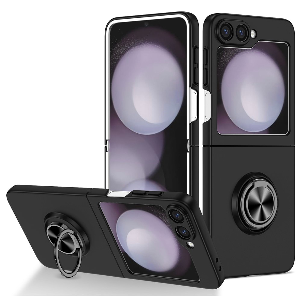 Samsung Galaxy Z Flip 7 Kuori magneettinen rengaspidikkeellä musta