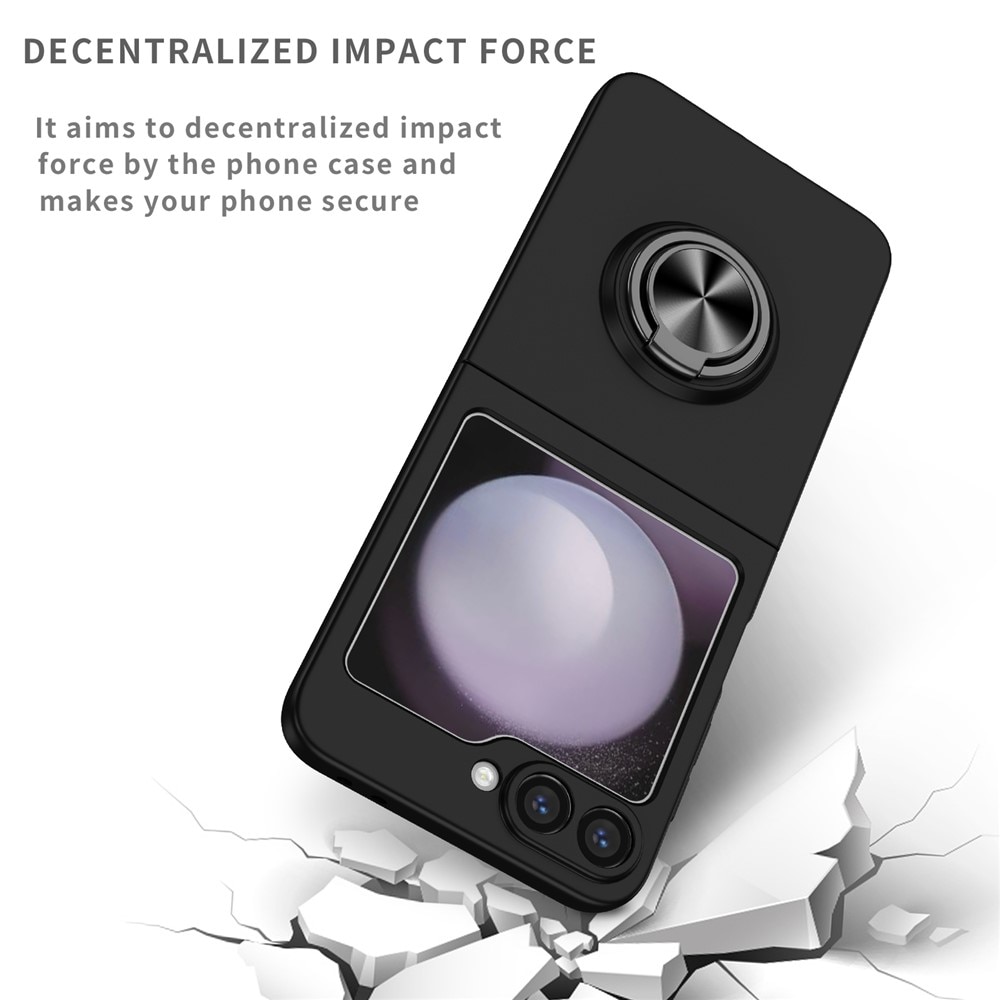 Samsung Galaxy Z Flip 7 Kuori magneettinen rengaspidikkeellä musta
