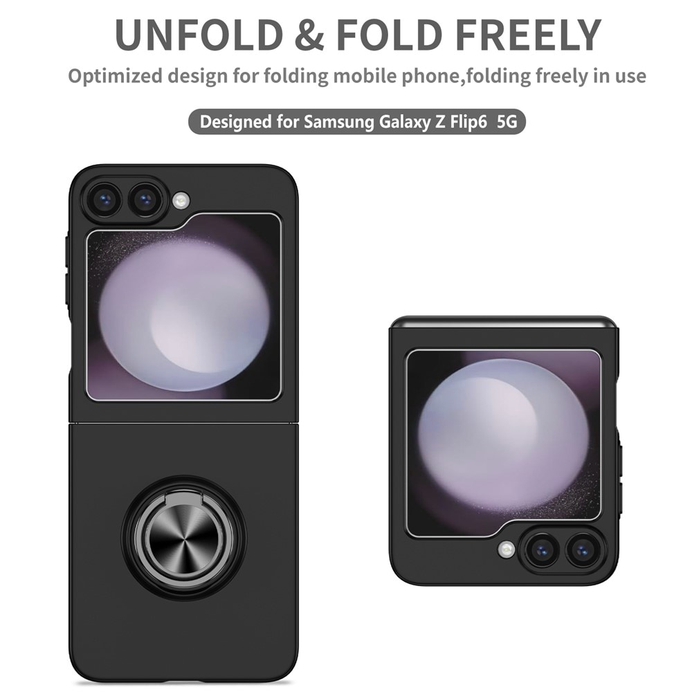 Samsung Galaxy Z Flip 7 Kuori magneettinen rengaspidikkeellä musta