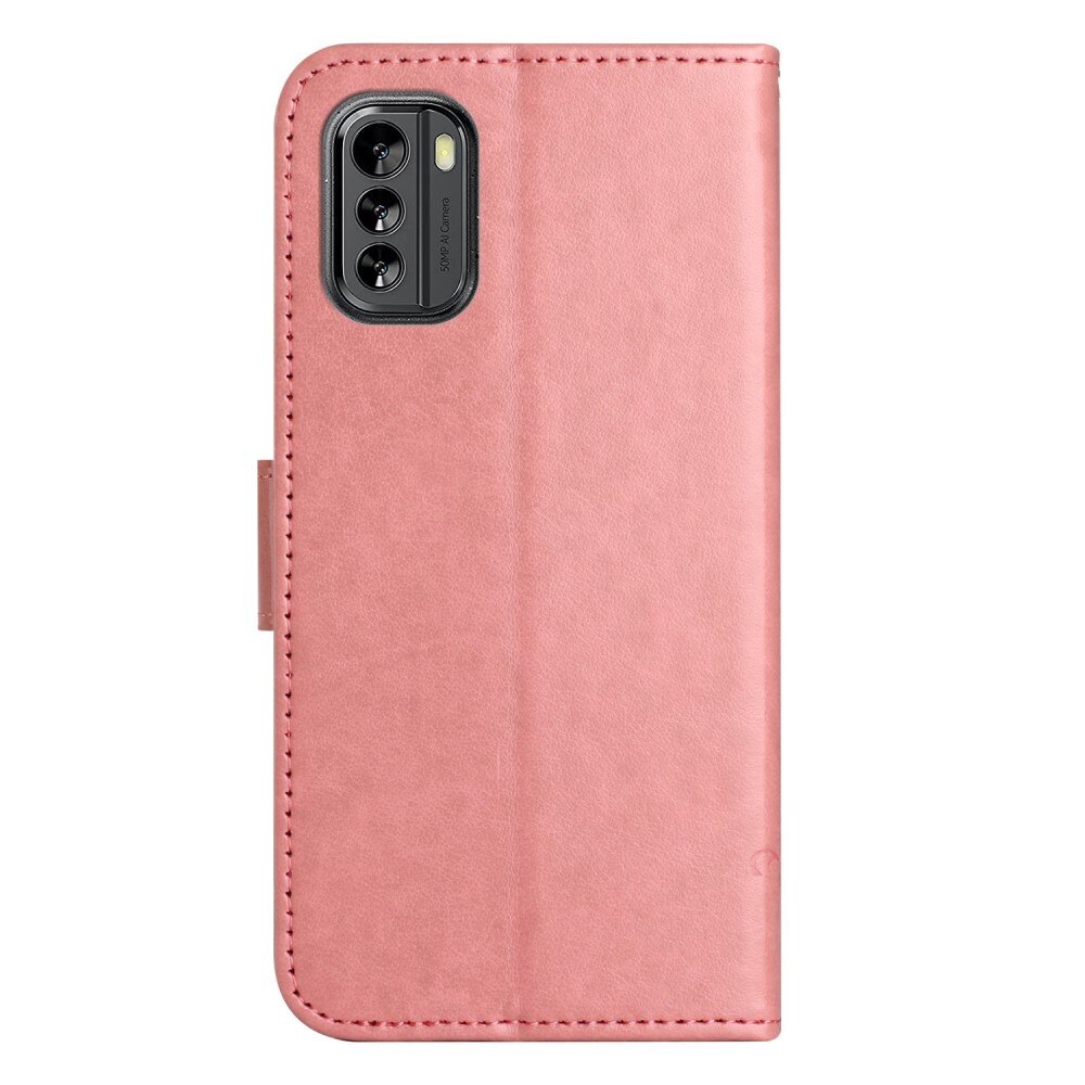 Nahkakotelo Perhonen  Nokia G60 Vaaleanpunainen