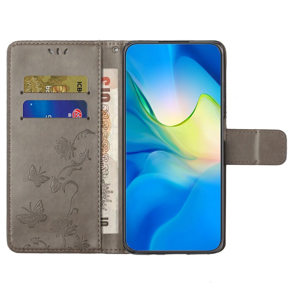 Nahkakotelo Perhonen  Nokia G60 Harmaa