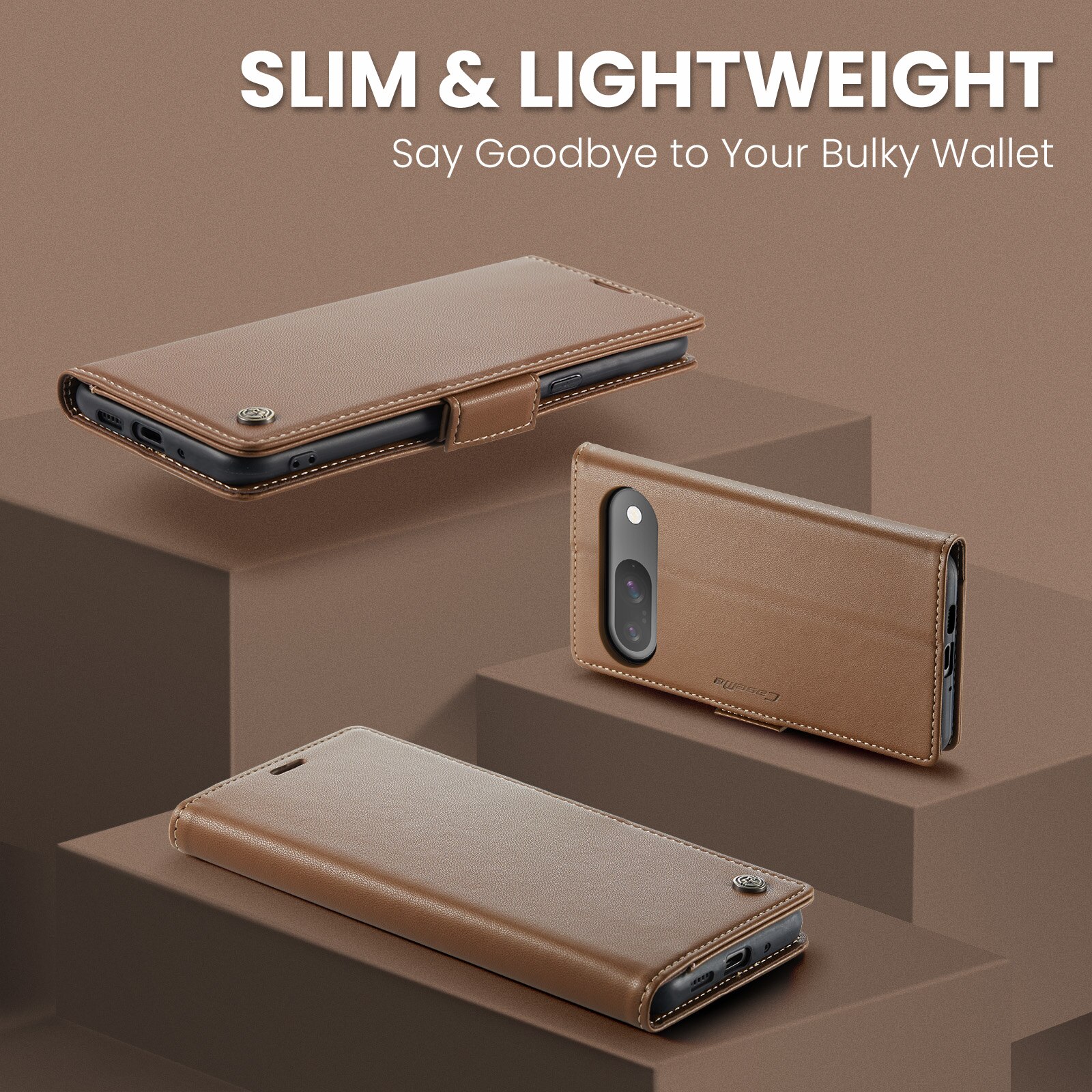 RFID Slim Lompakkokotelo Google Pixel 10 Ruskea