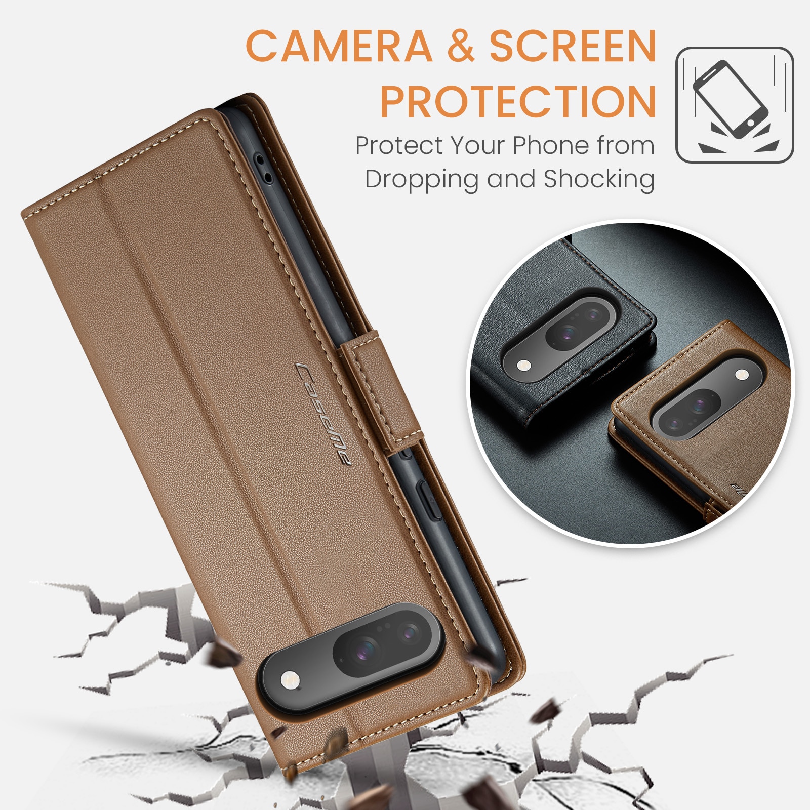 RFID Slim Lompakkokotelo Google Pixel 10 Ruskea