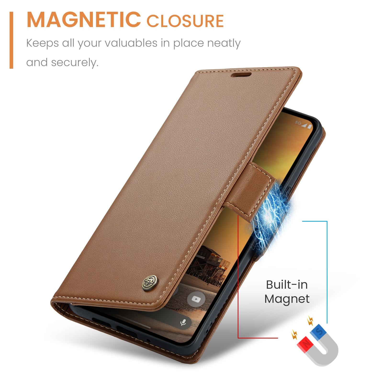 RFID Slim Lompakkokotelo Google Pixel 10 Ruskea